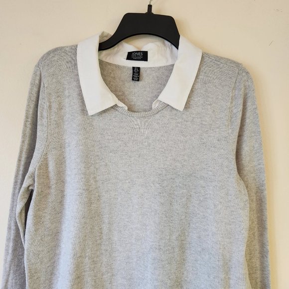 Grey Jones New York Ls Sweater Oxford Collar, Cuff, ShirtTails Large - Picture 3 of 12